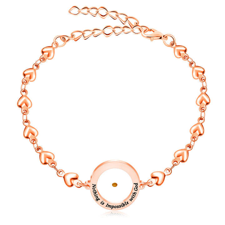 Christianartworkshop Matthäus 17,20 & Lukas 1,37 mit Senfkorn-Armband: Herzglieder mit Zirkon-Punkt-Detail - Roségold – Lukas 1,37 - image 6
