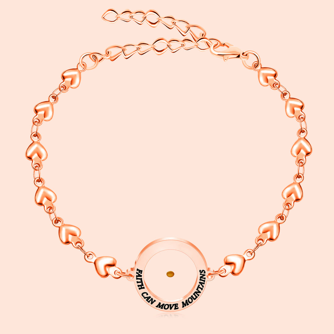 Christianartworkshop Matthäus 17,20 & Lukas 1,37 mit Senfkorn-Armband: Herzglieder mit Zirkon-Punkt-Detail - image 3