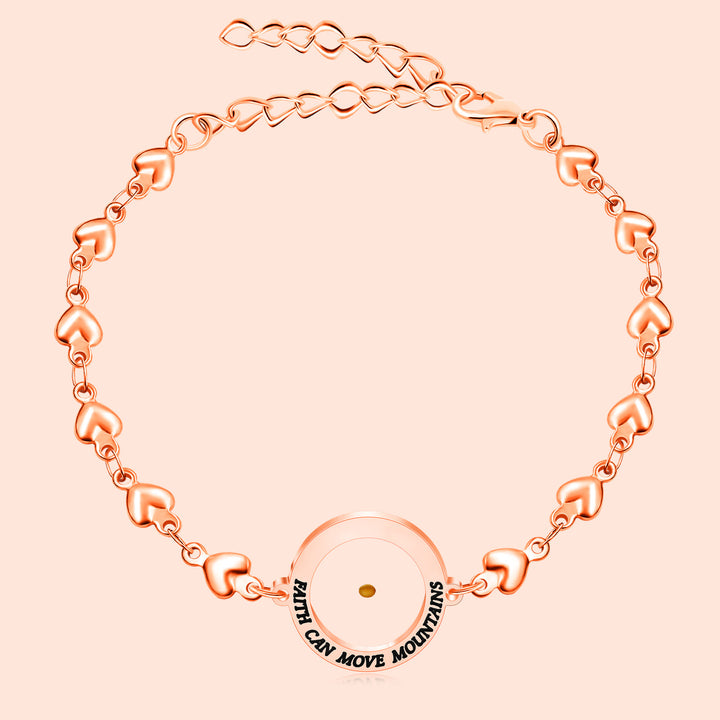 Christianartworkshop Matthäus 17,20 & Lukas 1,37 mit Senfkorn-Armband: Herzglieder mit Zirkon-Punkt-Detail - image 3