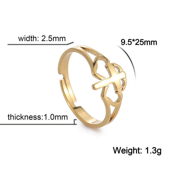 Christianartworkshop Ring mit Kreuz- und Herzausschnitt: Ein Symbol für Christi Liebe und treue Hingabe - image 6