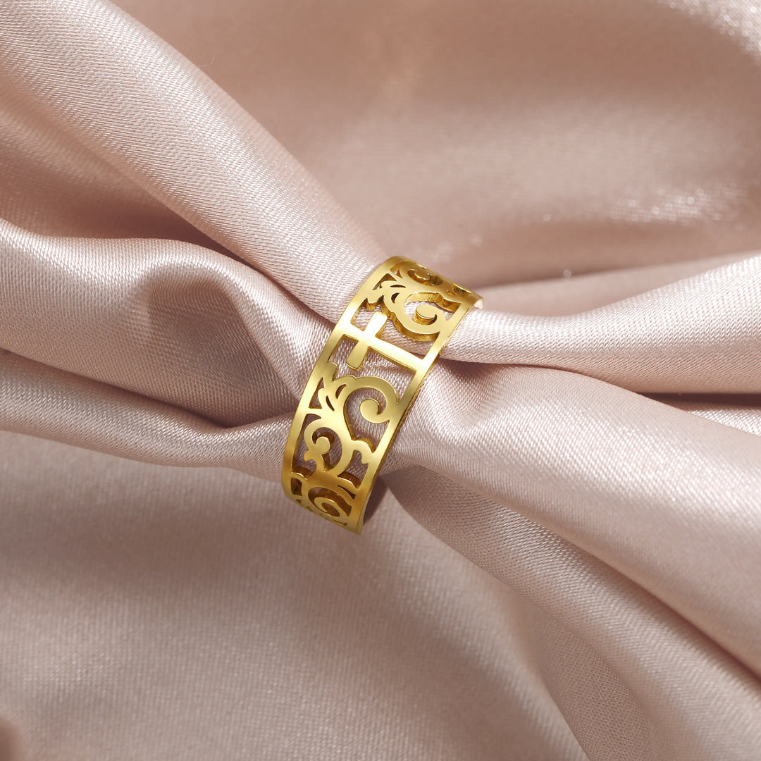 Christianartworkshop Ring mit filigranem Kreuzausschnitt: Ein Symbol für Christi unvergängliche Gnade - Golden (Geeignet für US-Größen 8 - 9) - image 3