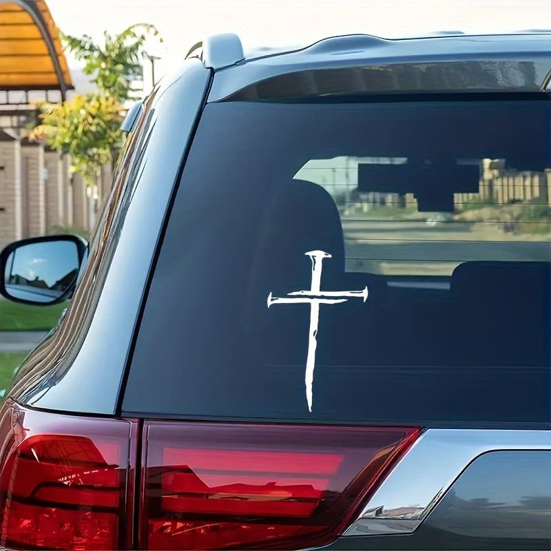 Christianartworkshop Vinylaufkleber mit abgenutztem Kreuz: Wetterbeständig für die Autoscheibe - image 4