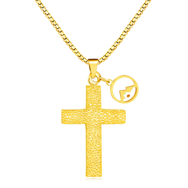 Christianartworkshop Senfkorn-Halskette mit strukturiertem Kreuz: Metallische Anhänger als spirituelle Erinnerung - Golden - image 12