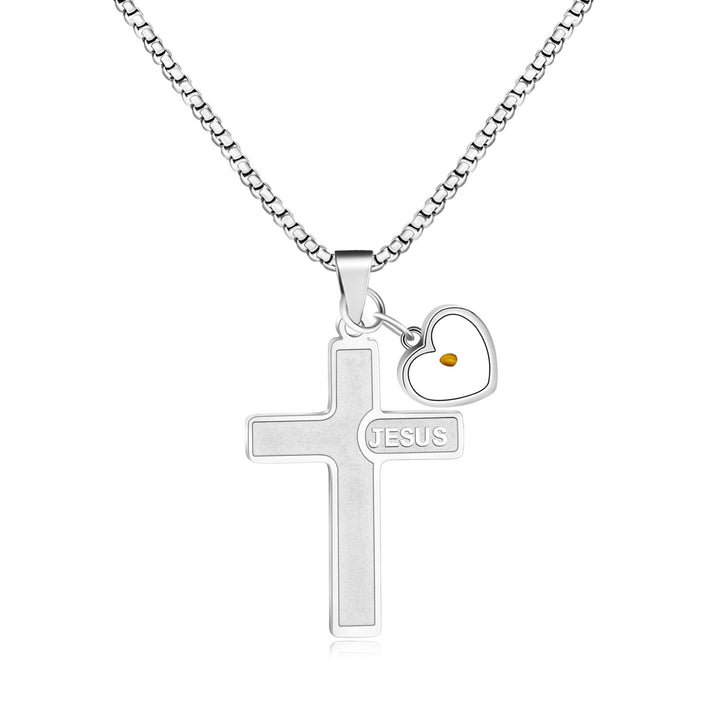 Christianartworkshop Halskette mit Jesus-Senfkornkreuz: Ein Symbol für Christi Liebe und die Kraft des Glaubens - Silber - image 5