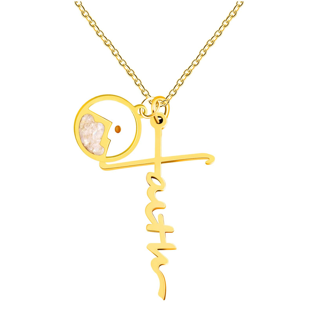 Christianartworkshop Senfkorn-Halskette mit Kreuz und Glaubensschrift: Ein Symbol für unerschütterlichen Glauben - Gold + Weiß - image 17