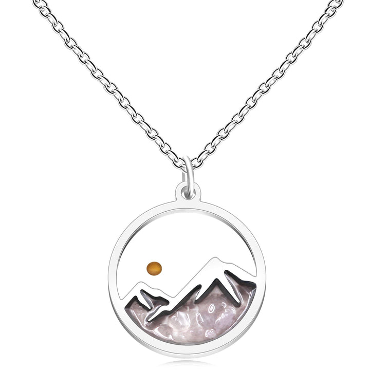 Christianartworkshop Halskette „Senfkornberg“ mit mehreren Edelsteinen: Ein Symbol des Glaubens, der Berge versetzt - Rosa - image 3