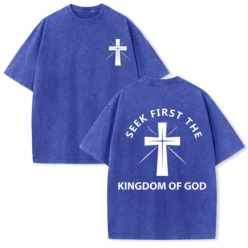 Christianartworkshop „Sucht zuerst das Reich Gottes“ Unisex-T-Shirt (vorgewaschen) - Blau - 5XL - image 18