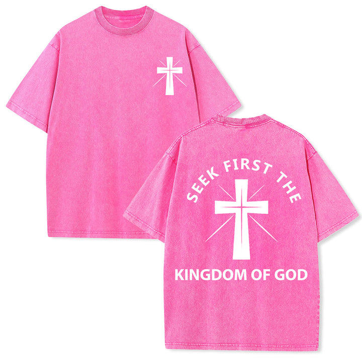 Christianartworkshop „Sucht zuerst das Reich Gottes“ Unisex-T-Shirt (vorgewaschen) - Rosa - 5XL - image 24
