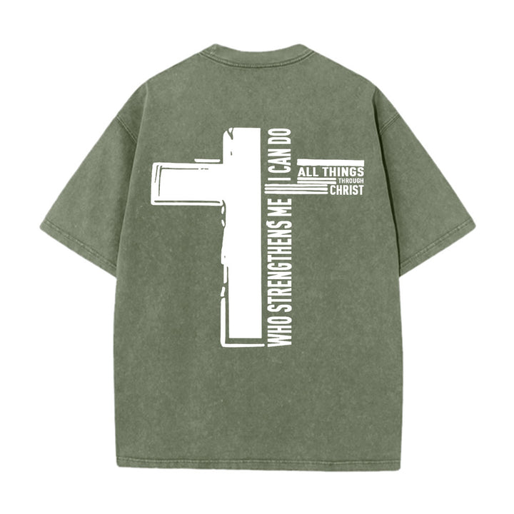 Christianartworkshop Gott ist gut – Philipper 4,13 – Unisex-T-Shirt mit Kreuzmotiv - image 10