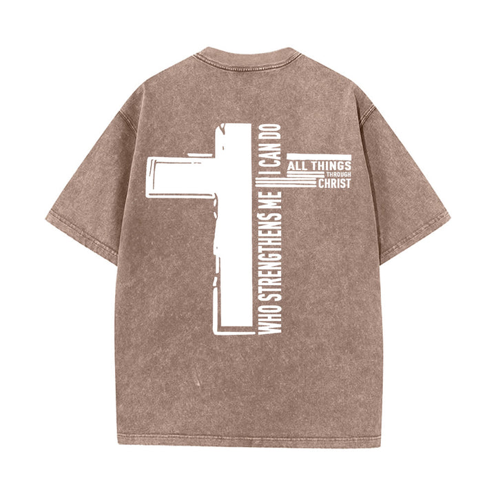 Christianartworkshop Gott ist gut – Philipper 4,13 – Unisex-T-Shirt mit Kreuzmotiv - image 13