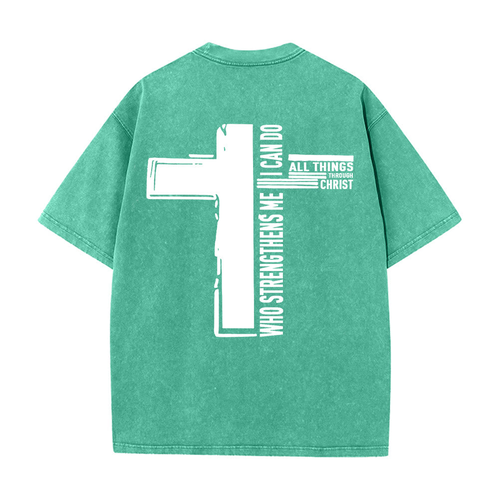 Christianartworkshop Gott ist gut – Philipper 4,13 – Unisex-T-Shirt mit Kreuzmotiv - image 8