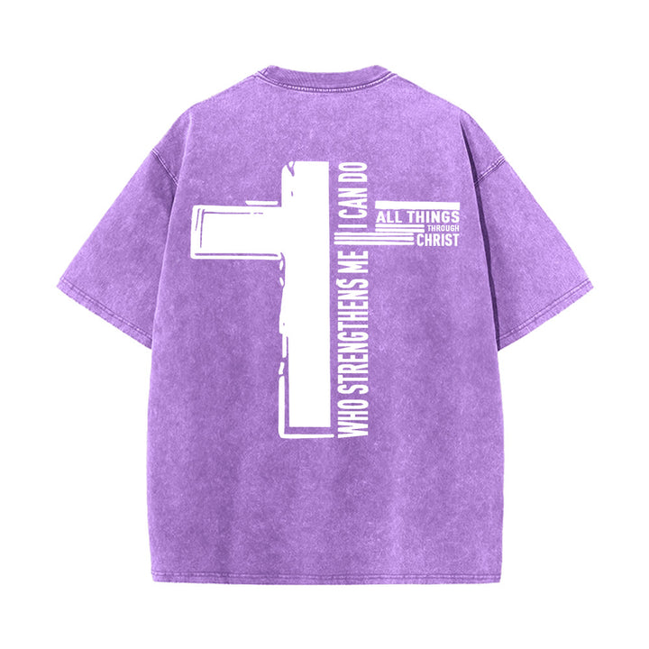 Christianartworkshop Gott ist gut – Philipper 4,13 – Unisex-T-Shirt mit Kreuzmotiv - image 22