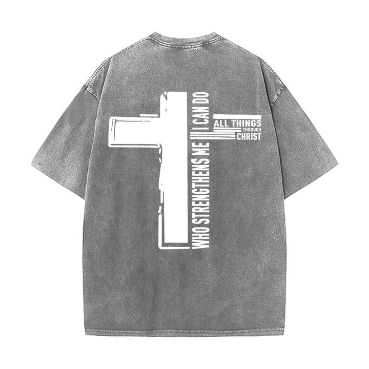 Christianartworkshop Gott ist gut – Philipper 4,13 – Unisex-T-Shirt mit Kreuzmotiv - image 4
