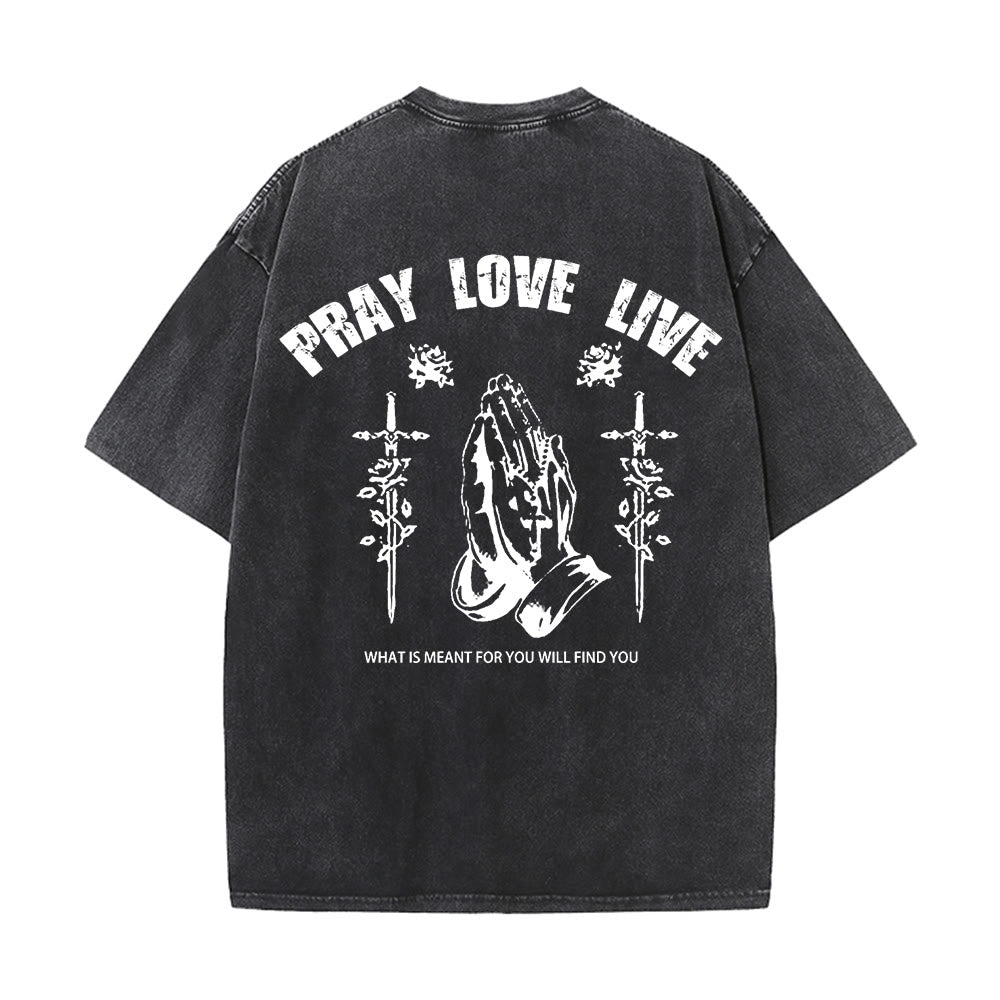 Christianartworkshop So Gott will, bete, liebe, lebe – Unisex-T-Shirt (vorgewaschen) - image 4