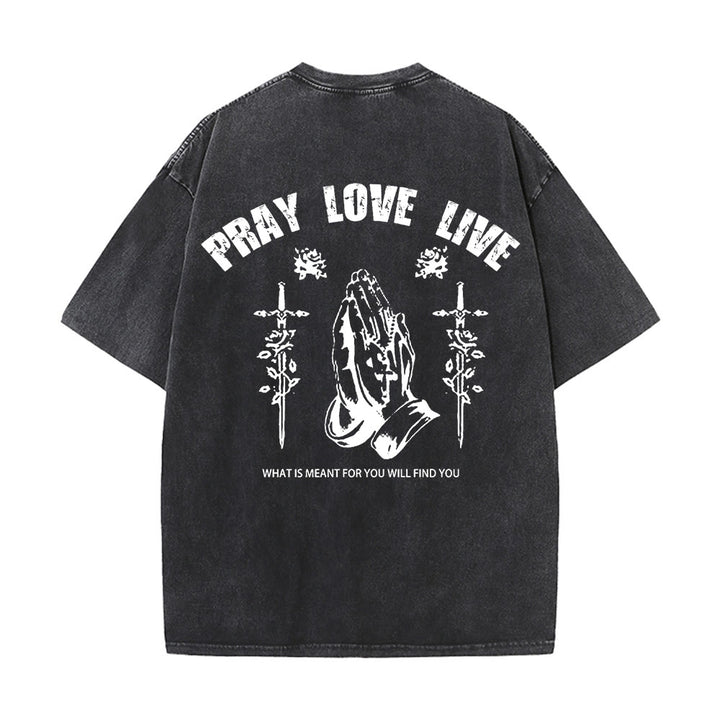 Christianartworkshop So Gott will, bete, liebe, lebe – Unisex-T-Shirt (vorgewaschen) - image 4