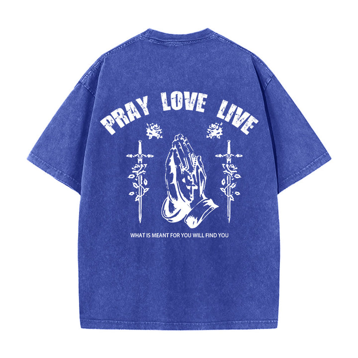 Christianartworkshop So Gott will, bete, liebe, lebe – Unisex-T-Shirt (vorgewaschen) - image 1
