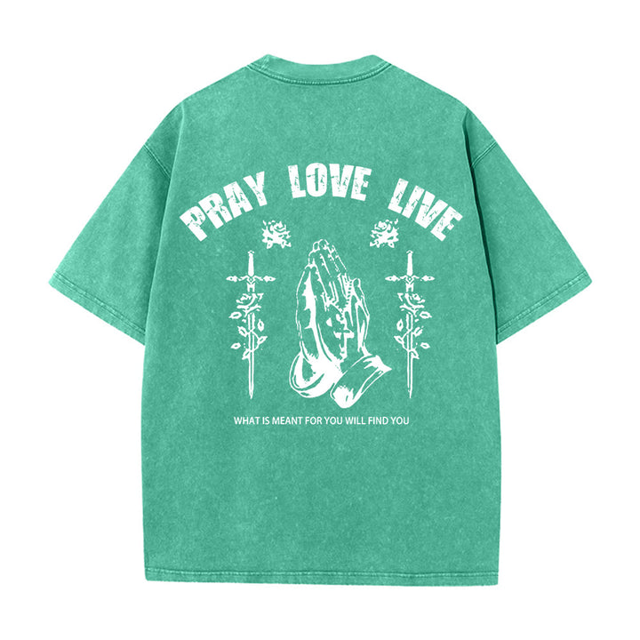Christianartworkshop So Gott will, bete, liebe, lebe – Unisex-T-Shirt (vorgewaschen) - image 10