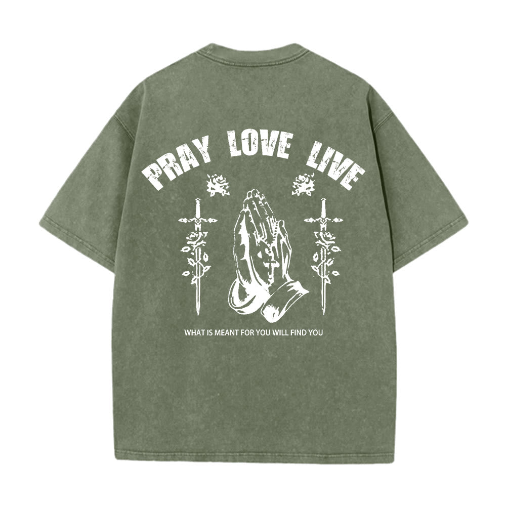 Christianartworkshop So Gott will, bete, liebe, lebe – Unisex-T-Shirt (vorgewaschen) - image 13