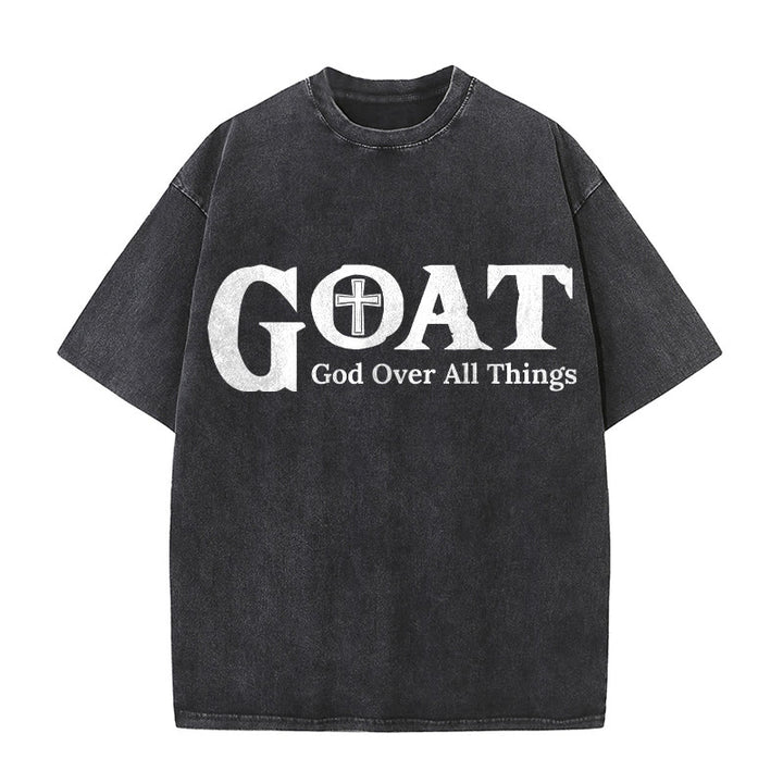 Christianartworkshop GOAT Gott über alles Unisex-T-Shirt (gewaschen) - Schwarz - 5XL - image 0