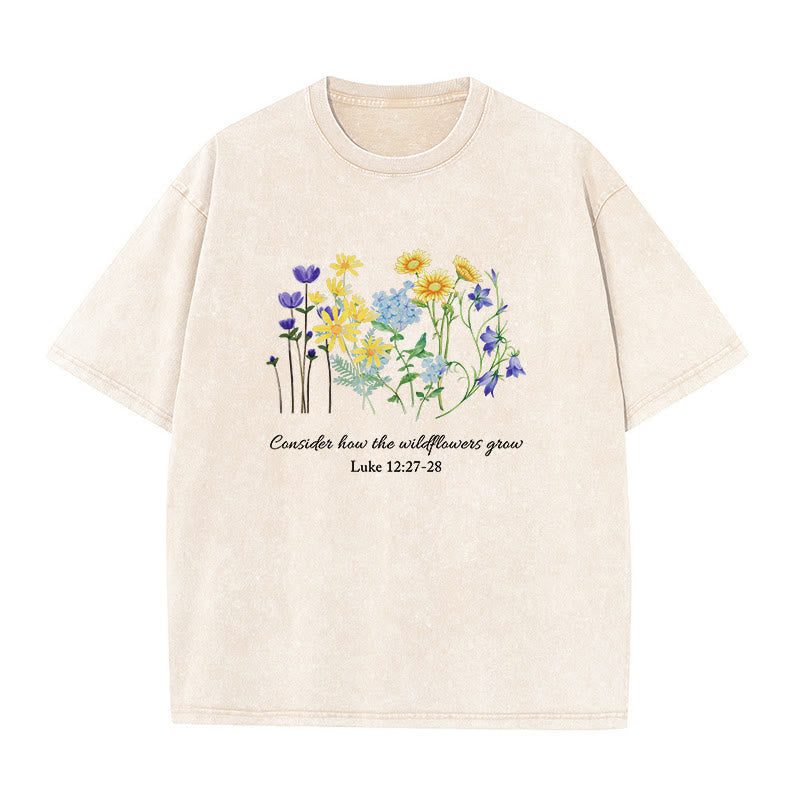 Christianartworkshop Unisex-T-Shirt „So wachsen die Wildblumen“ - Beige - 5XL - image 6