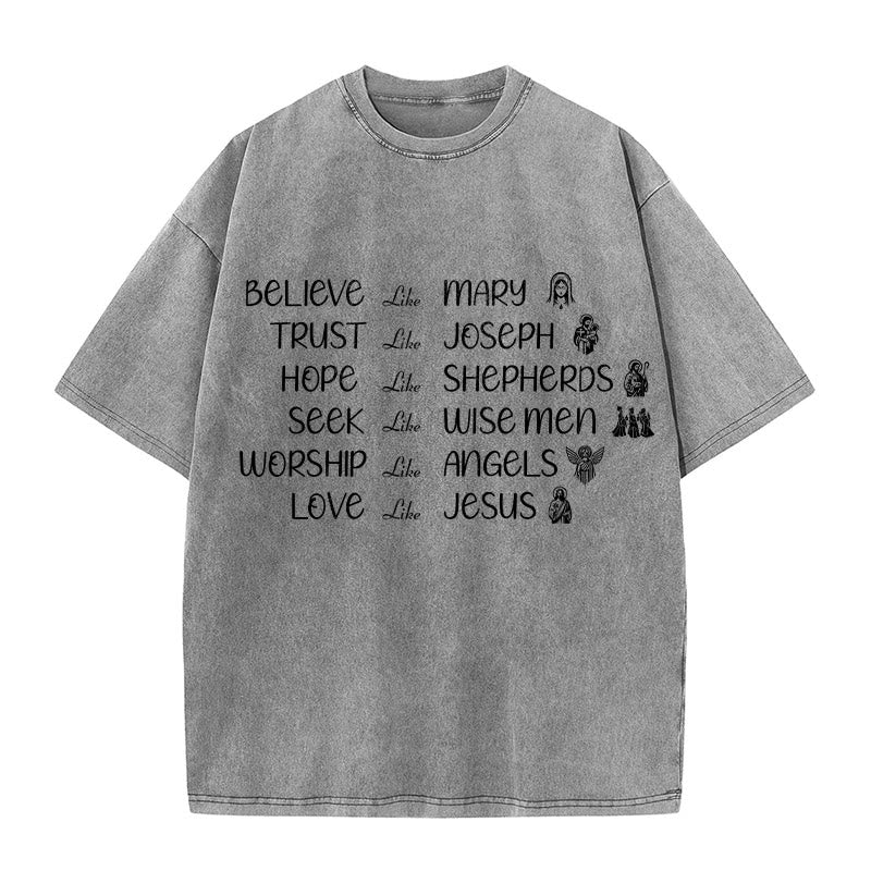 Christianartworkshop Unisex-T-Shirt mit Glaubensbekenntnis zu biblischen Helden - Grau - 5XL - image 1
