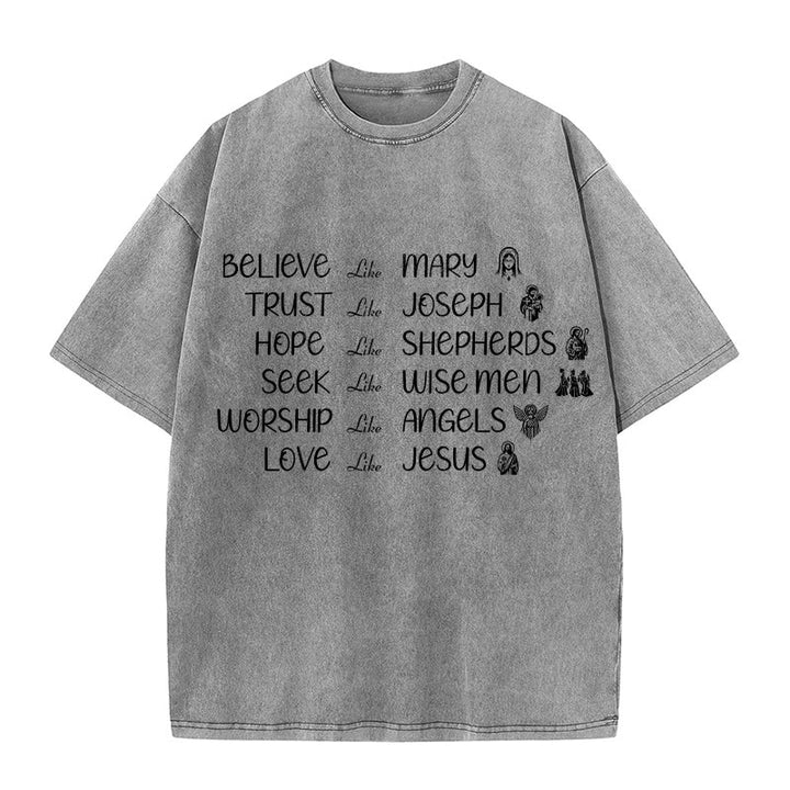 Christianartworkshop Unisex-T-Shirt mit Glaubensbekenntnis zu biblischen Helden - Grau - 5XL - image 1