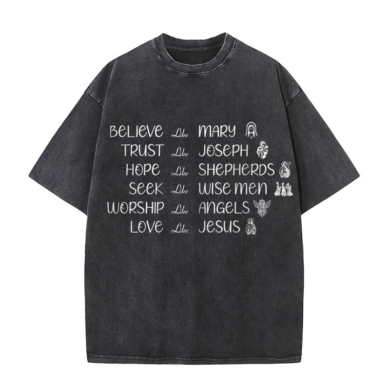 Christianartworkshop Unisex-T-Shirt mit Glaubensbekenntnis zu biblischen Helden - Schwarz - 5XL - image 0