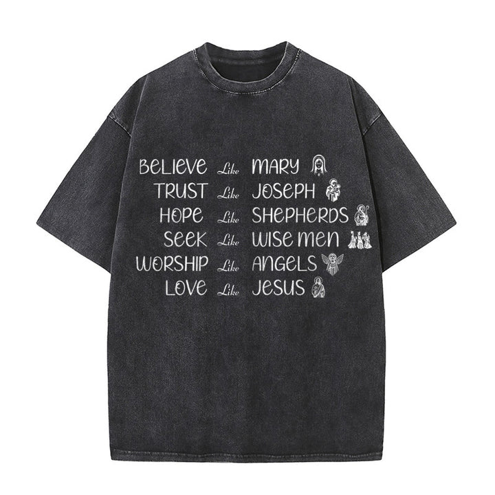 Christianartworkshop Unisex-T-Shirt mit Glaubensbekenntnis zu biblischen Helden - Schwarz - 5XL - image 0
