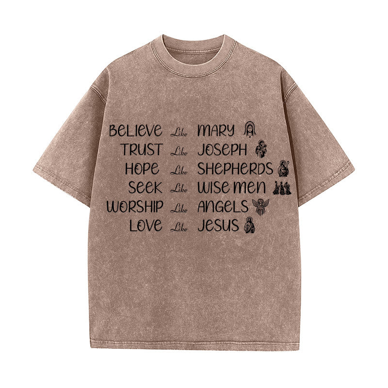 Christianartworkshop Unisex-T-Shirt mit Glaubensbekenntnis zu biblischen Helden - Braun - 5XL - image 4