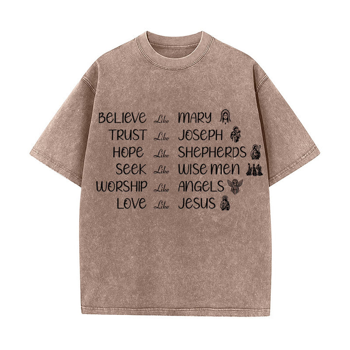 Christianartworkshop Unisex-T-Shirt mit Glaubensbekenntnis zu biblischen Helden - Braun - 5XL - image 4