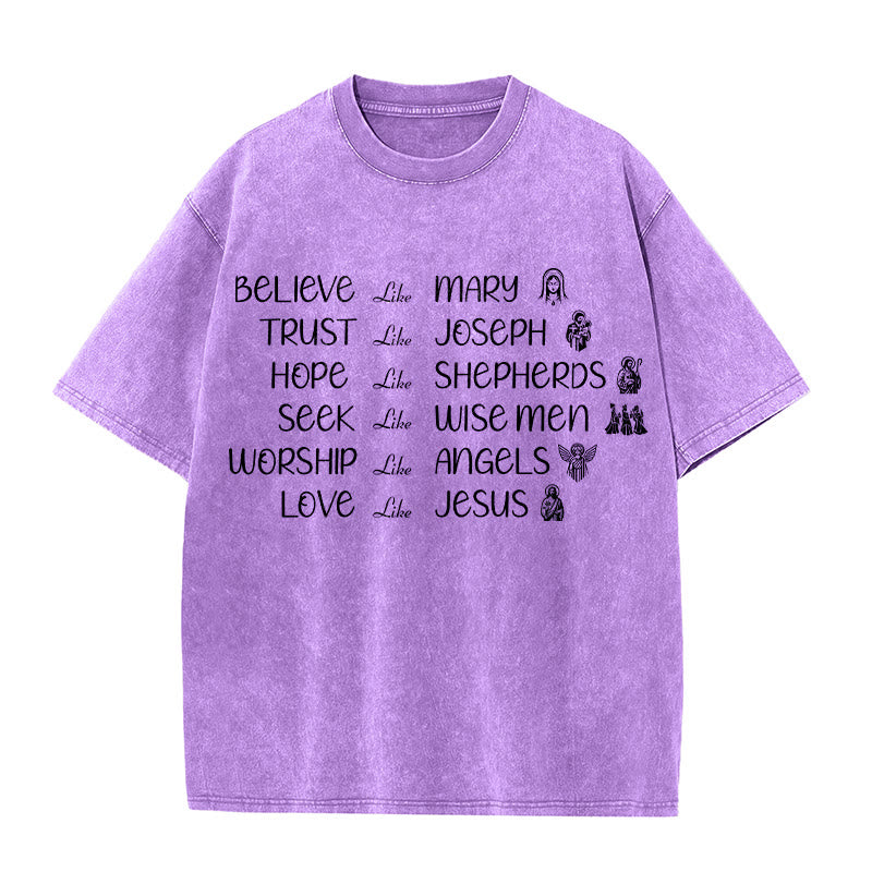 Christianartworkshop Unisex-T-Shirt mit Glaubensbekenntnis zu biblischen Helden - Lila - 5XL - image 7