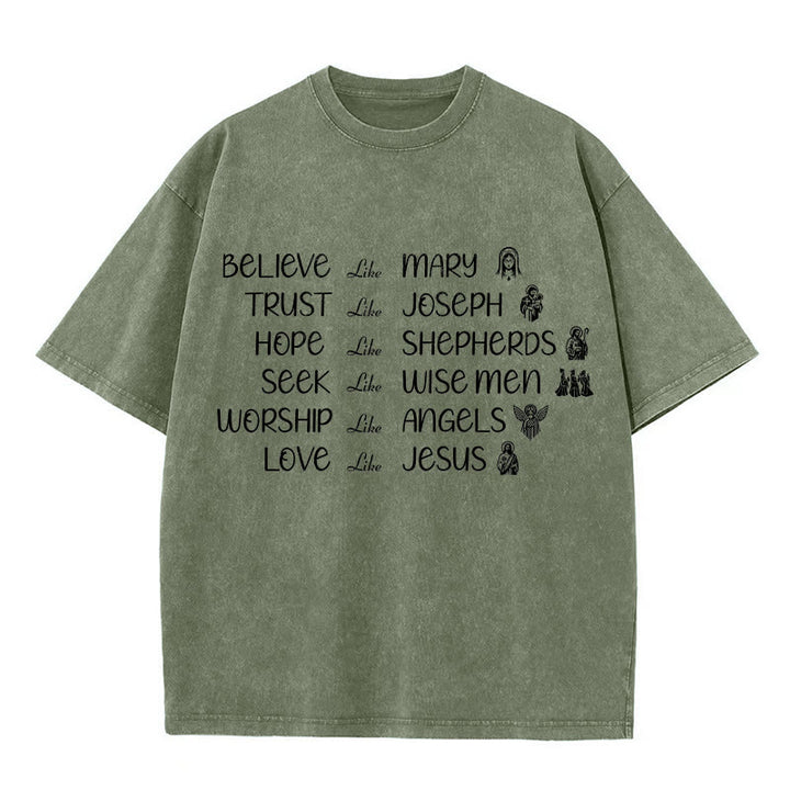 Christianartworkshop Unisex-T-Shirt mit Glaubensbekenntnis zu biblischen Helden - Armeegrün - 5XL - image 3
