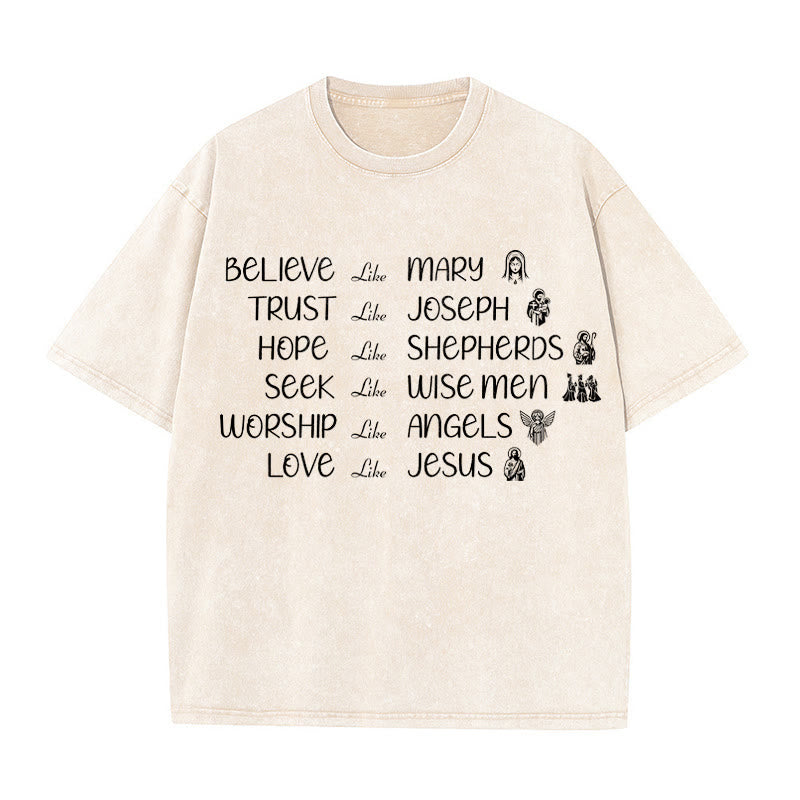 Christianartworkshop Unisex-T-Shirt mit Glaubensbekenntnis zu biblischen Helden - Beige - 5XL - image 5