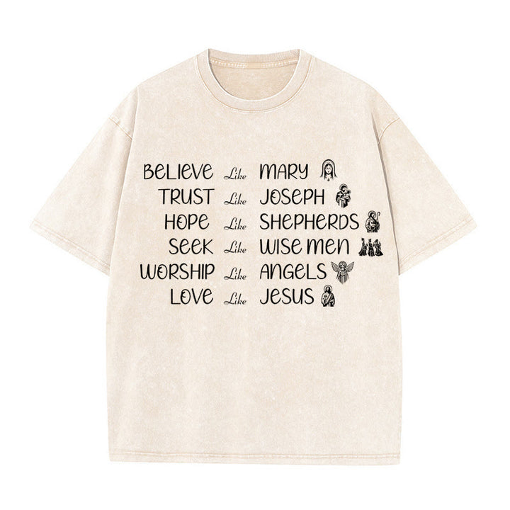 Christianartworkshop Unisex-T-Shirt mit Glaubensbekenntnis zu biblischen Helden - Beige - 5XL - image 5