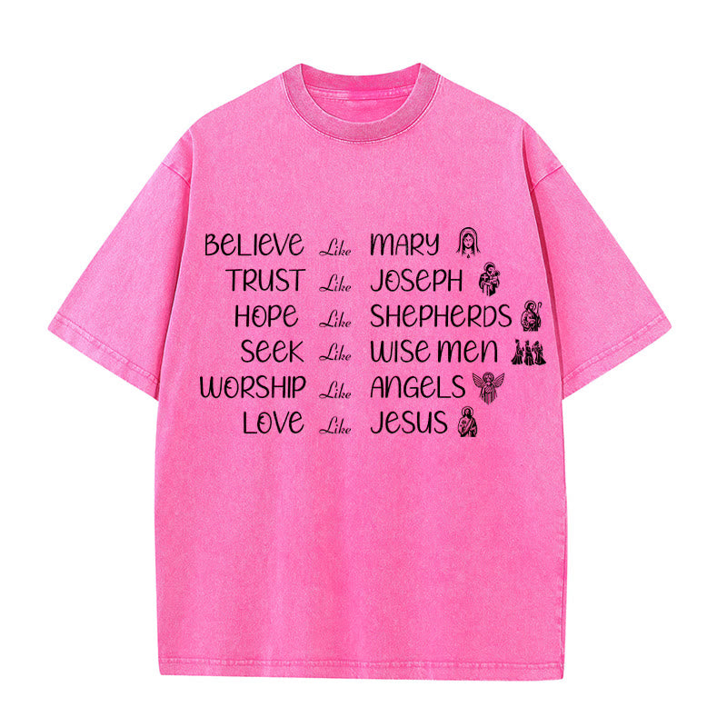 Christianartworkshop Unisex-T-Shirt mit Glaubensbekenntnis zu biblischen Helden - Rosa - 5XL - image 8