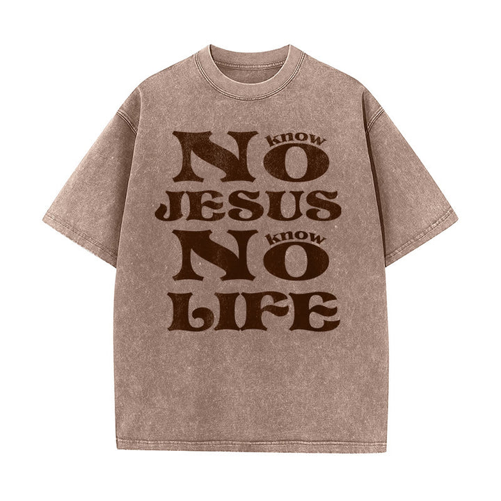 Christianartworkshop Unisex-T-Shirt „Kein Jesus, kein Leben“ (vorgewaschen) - Braun - 5XL - image 4