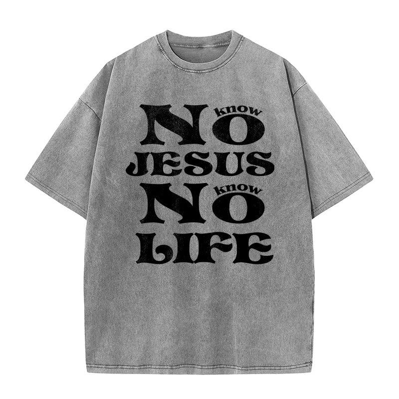 Christianartworkshop Unisex-T-Shirt „Kein Jesus, kein Leben“ (vorgewaschen) - Grau - 5XL - image 1