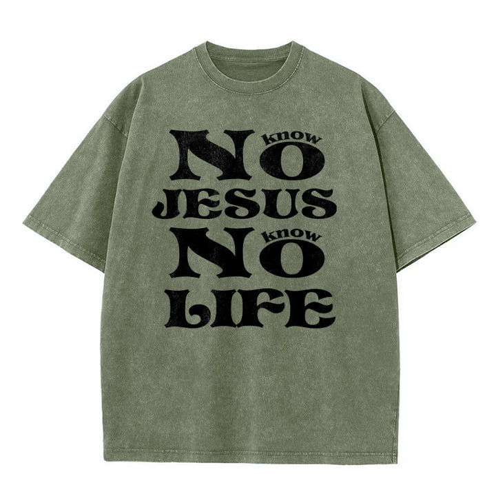 Christianartworkshop Unisex-T-Shirt „Kein Jesus, kein Leben“ (vorgewaschen) - Armeegrün - 5XL - image 3