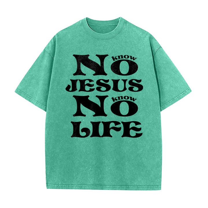 Christianartworkshop Unisex-T-Shirt „Kein Jesus, kein Leben“ (vorgewaschen) - Grün - 5XL - image 2