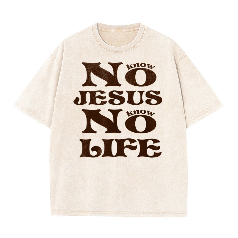 Christianartworkshop Unisex-T-Shirt „Kein Jesus, kein Leben“ (vorgewaschen) - Beige - 5XL - image 5