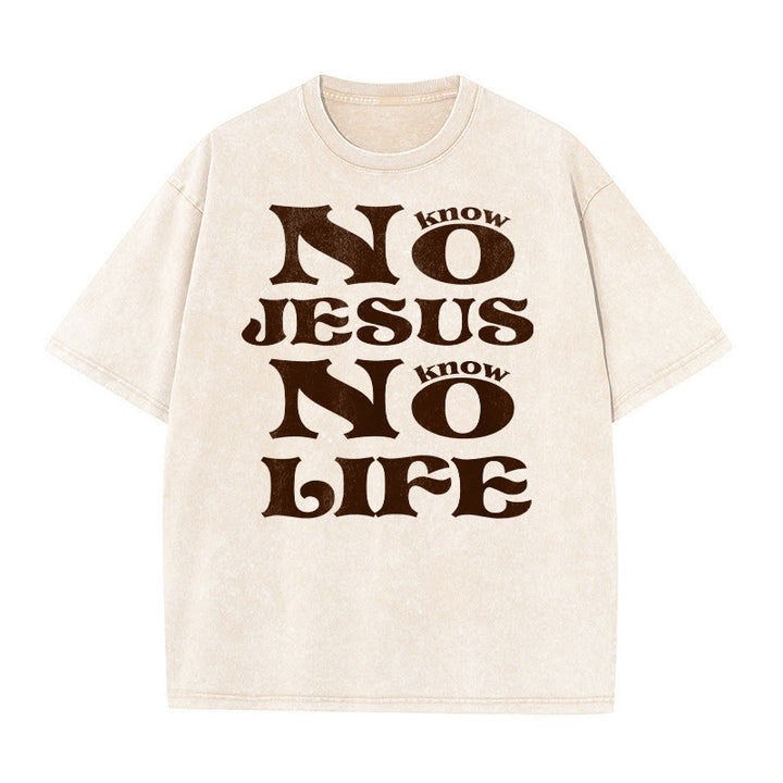 Christianartworkshop Unisex-T-Shirt „Kein Jesus, kein Leben“ (vorgewaschen) - Beige - 5XL - image 5