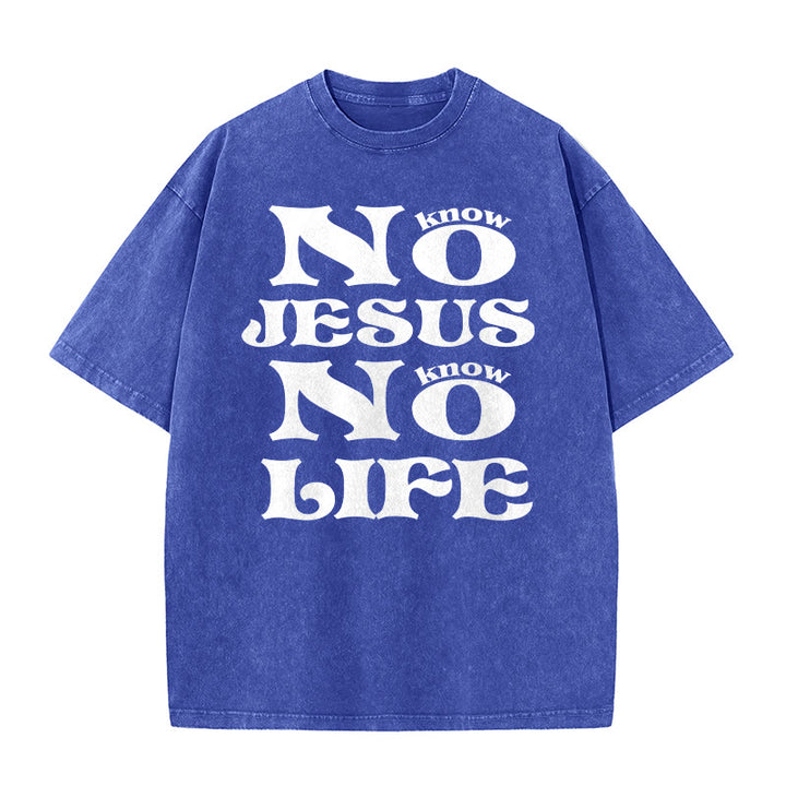 Christianartworkshop Unisex-T-Shirt „Kein Jesus, kein Leben“ (vorgewaschen) - Blau - 5XL - image 6