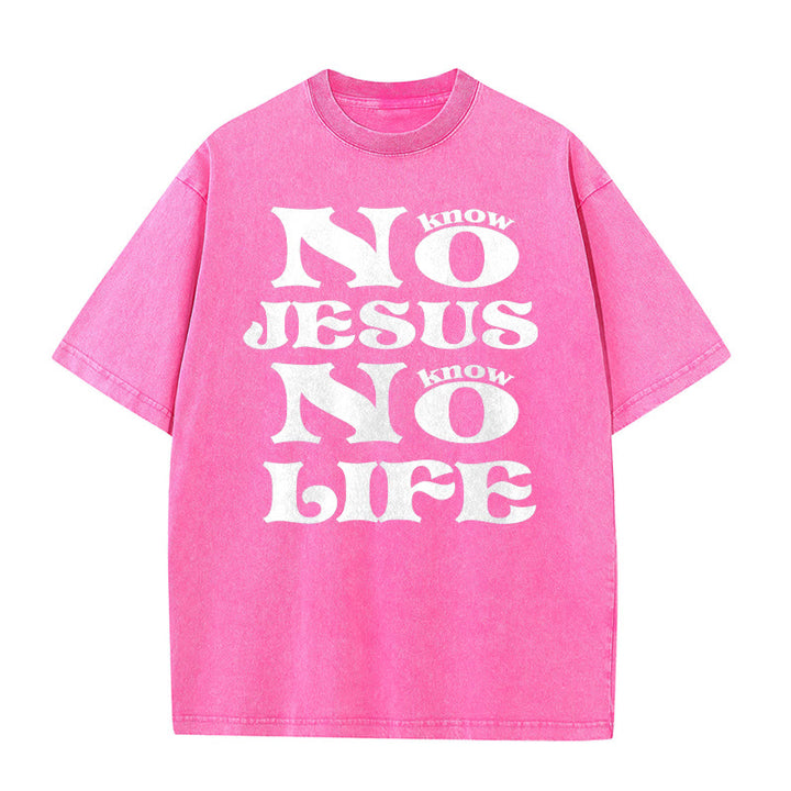 Christianartworkshop Unisex-T-Shirt „Kein Jesus, kein Leben“ (vorgewaschen) - Rosa - 5XL - image 8