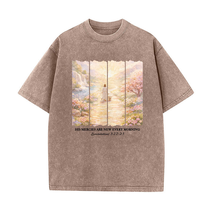 Christianartworkshop Seine Gnade ist jeden Morgen neu – Unisex-T-Shirt (vorgewaschen) - Braun - 5XL - image 5