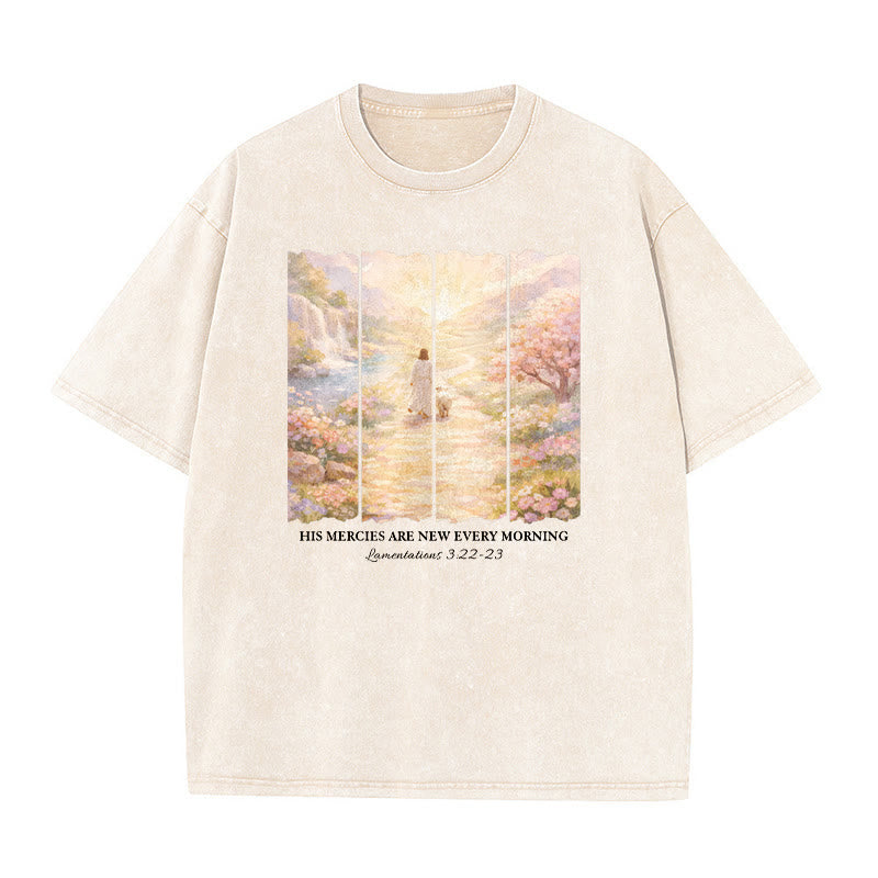 Christianartworkshop Seine Gnade ist jeden Morgen neu – Unisex-T-Shirt (vorgewaschen) - Beige - 5XL - image 6
