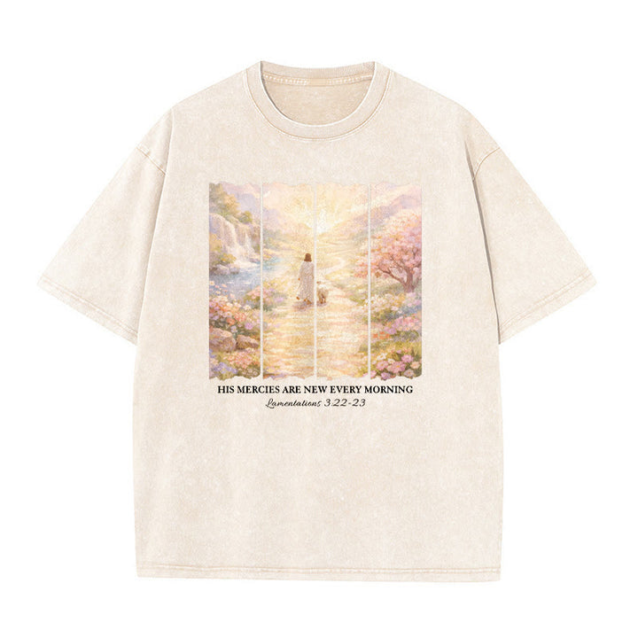 Christianartworkshop Seine Gnade ist jeden Morgen neu – Unisex-T-Shirt (vorgewaschen) - Beige - 5XL - image 6