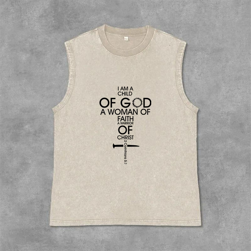 Christianartworkshop Kind Gottes, Frau des Glaubens, Unisex-Tanktop (gewaschen) - Beige - 2XL - image 10