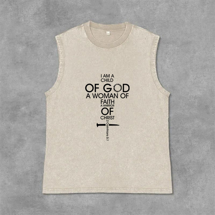 Christianartworkshop Kind Gottes, Frau des Glaubens, Unisex-Tanktop (gewaschen) - Beige - 2XL - image 10