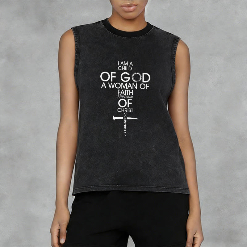 Christianartworkshop Kind Gottes, Frau des Glaubens, Unisex-Tanktop (gewaschen) - image 2