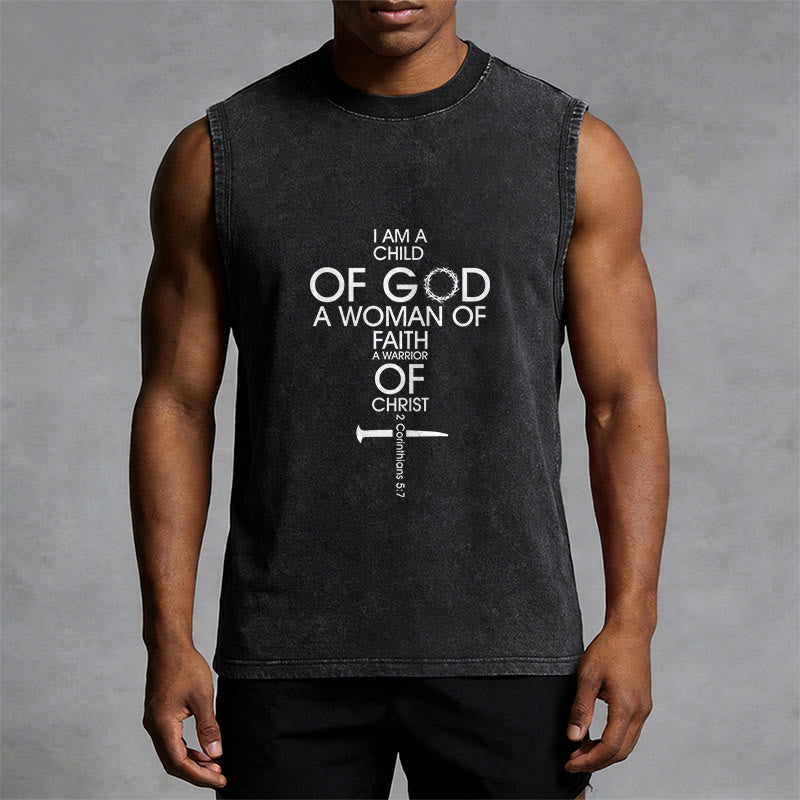 Christianartworkshop Kind Gottes, Frau des Glaubens, Unisex-Tanktop (gewaschen) - image 3